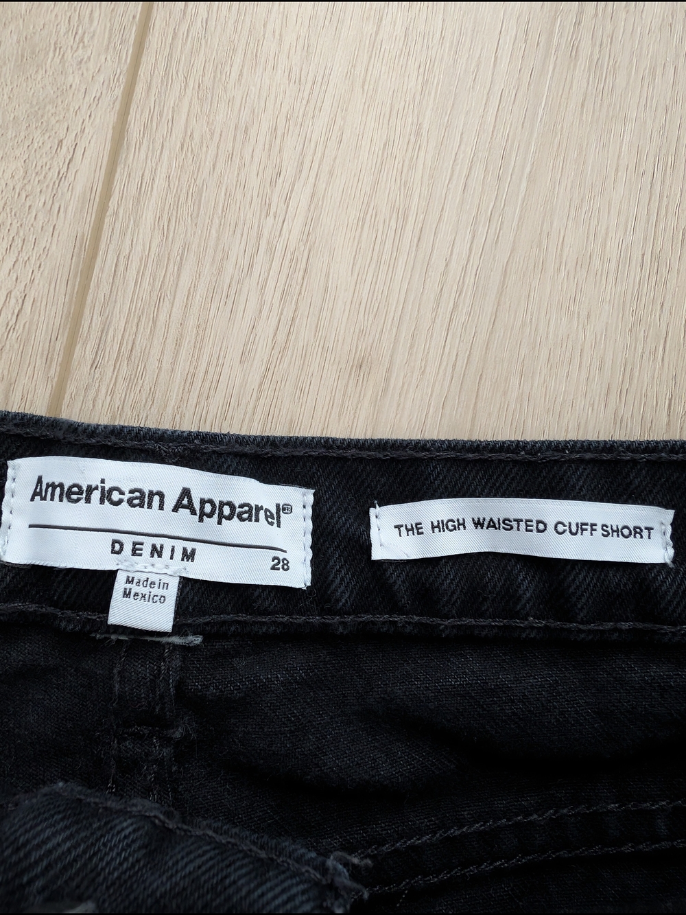 American Apparel Black High-Rise Denim Shorts - Picture 7 of 10